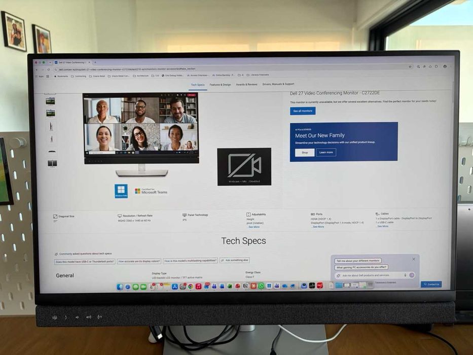 Monitor 27" Dell C2722DE - preço para 2 em conjunto ou separado