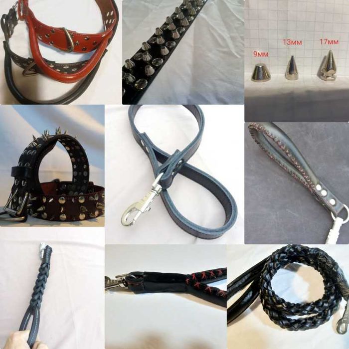 Ошейник.Намордник.Поводок.Шлея. Кожанный ошейник для кожанной собаки.