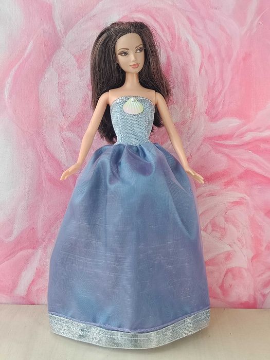 ~ Suknia balowa dla lalki Barbie ~ Ubranka dla Barbie ~ Jasnofioletowa Suknia dla Księżniczki z muszelką ~ Rękodzieło PL