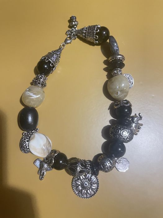 Colar Maxi Boho Chic Vintage com Contas e Pendentes