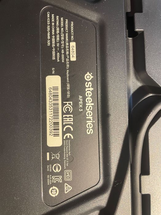 Teclado mecânico SteelSeries Apex 3