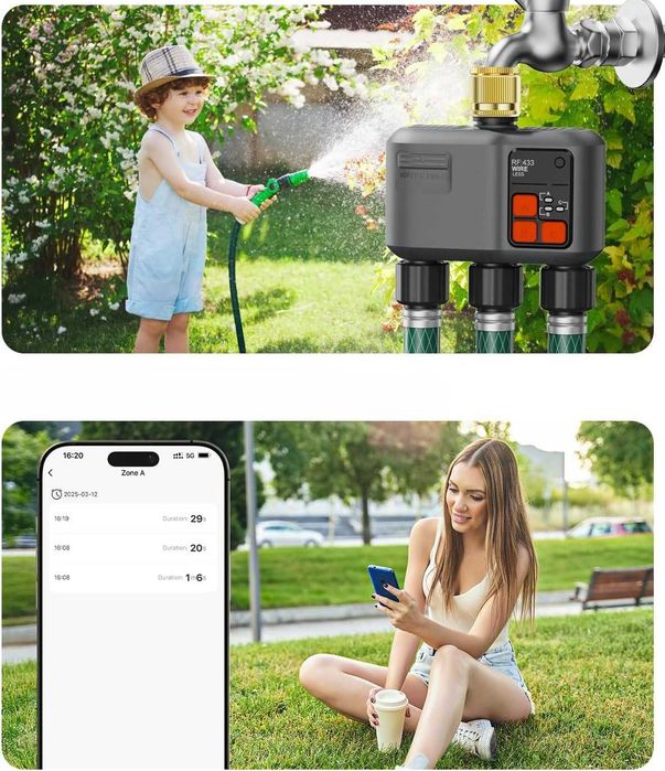 JOHGEE Komputer do Nawadniania WLAN 3 Technologia RF 300 m Alexa Smart Life