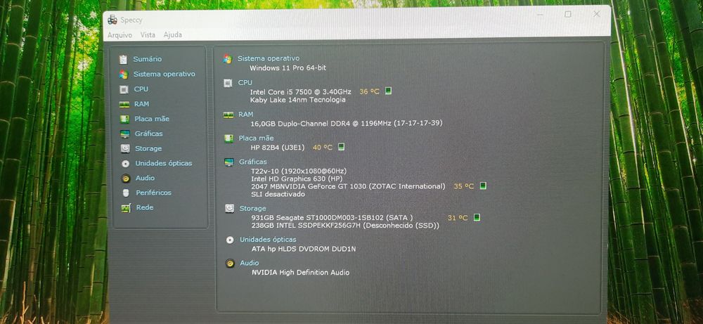 Pç LowGaming 7ªG|i5-7500|16G|NVMe-256+HD1TB|TPM2.0|GT1030-2G|5G+BT|W11