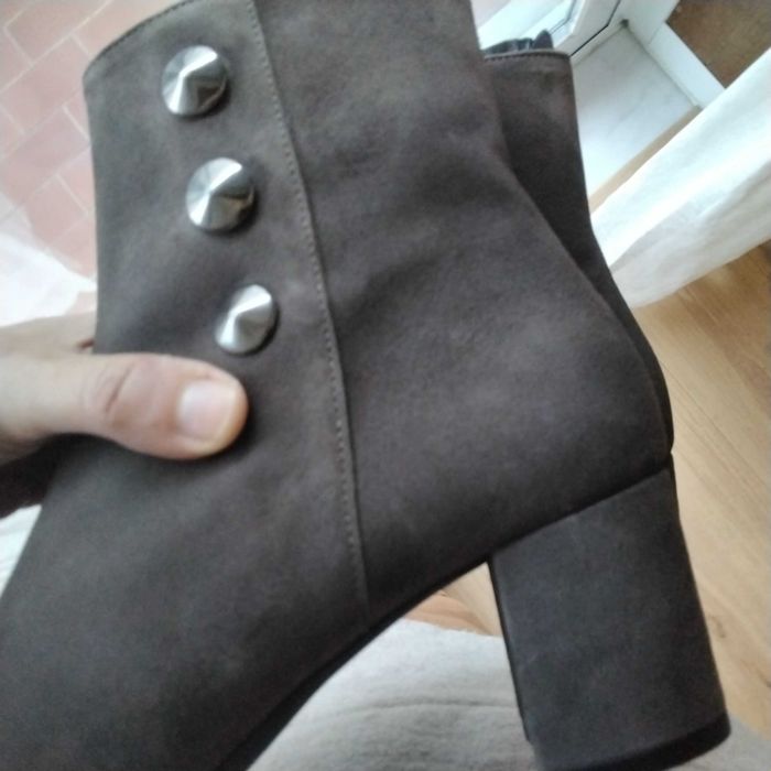 Botins Sofia Costa, camurça cinza, 39