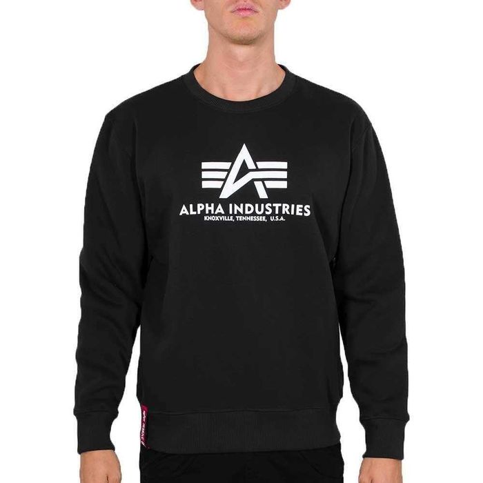 Світшот Alpha Industries чорний з принтом