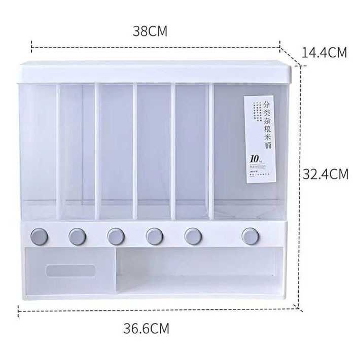 Диспенсер для круп 6в1. Органайзер для сипучих. Дозатор кухонний