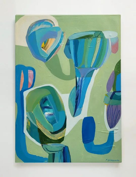 Obraz abstrakcja ręcznie malowany 50x70 cm
