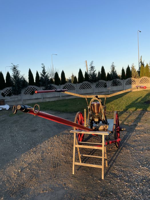 Pompa strażacka ręczna Sikawka wóz konny drewniany stary antyk