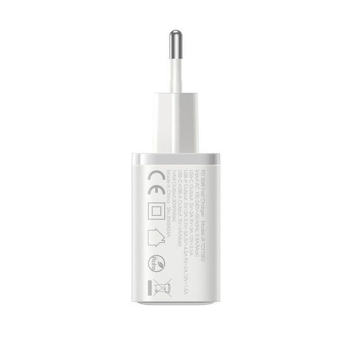 Szybka ładowarka sieciowa USB + USB Typ C 30W PD QC 3.0 Joyroom