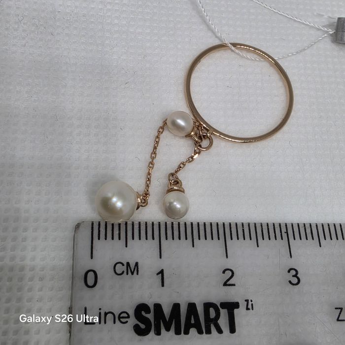 Каблучка з червоного золота з перлинами. Sovissimo.   Нова.