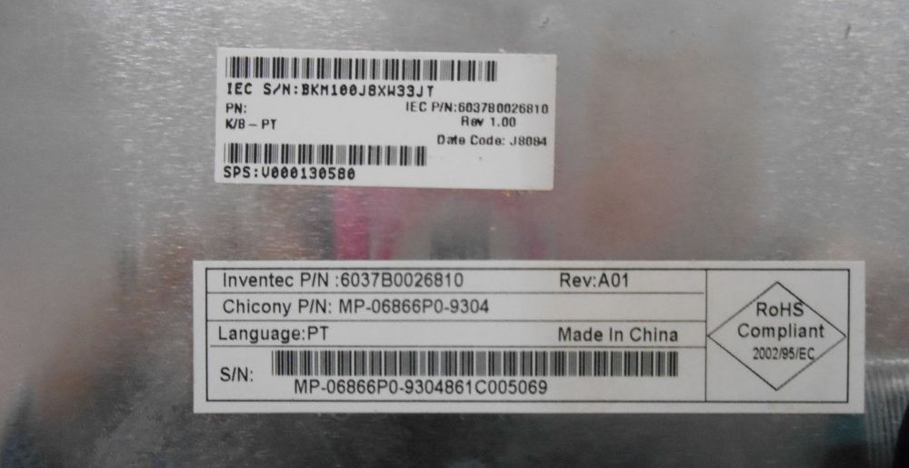 Teclado para Toshiba Chicony MP-06866P0-9304 PO A200 + L 300 (outros)