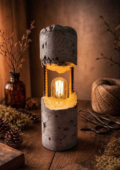 Стильний бетонний світильник Loft / Industrial