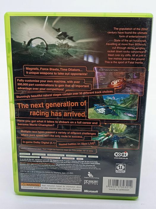 fatal inertia xbox 360 pudełkowa