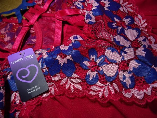 Lovehoney koszulka śliczna róż koronka i tiul S