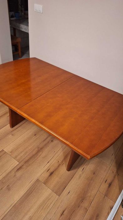 Duży stół rozkładany 160–360 cm + 8 krzeseł, solidny komplet
