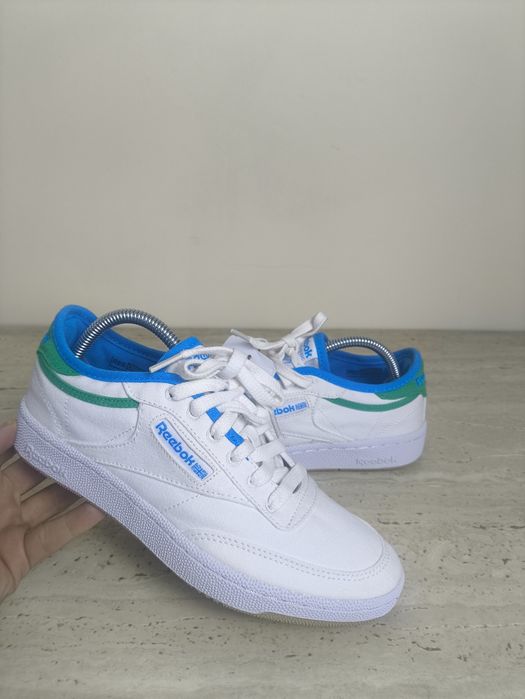 Damskie/meskie biale kremowe prem vintage klasyka sneakersy Reebook Cl