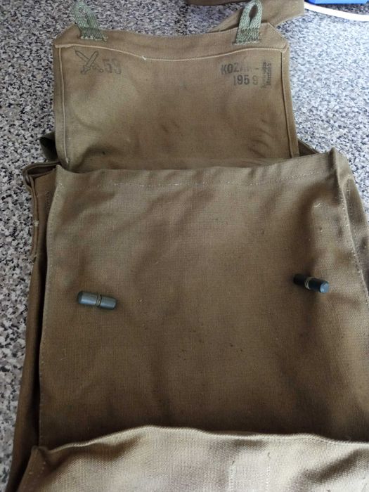 Bolsa de ombro militar Kozak musette vintage Exército Checoslováquia