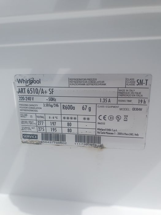 Lodówka Whirpool tylko drzwi