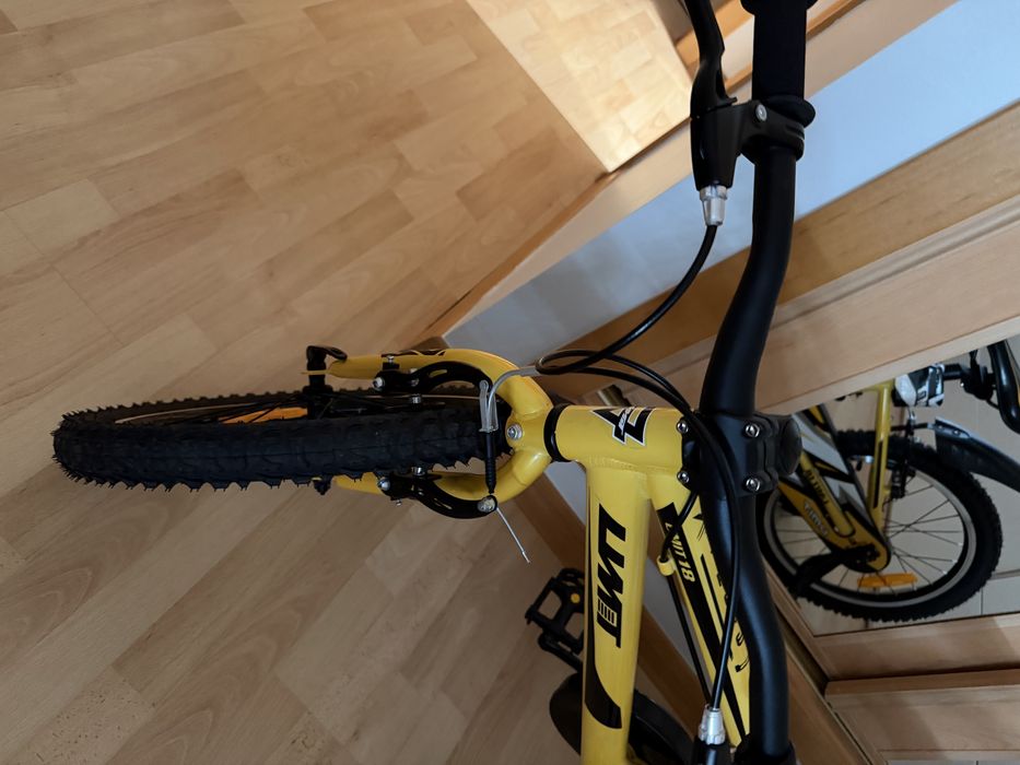 Bicicleta amarela crianca 18pol