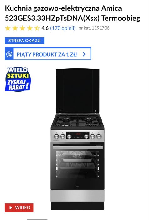 Kuchenka gazowa amica 523GES3 termobieg