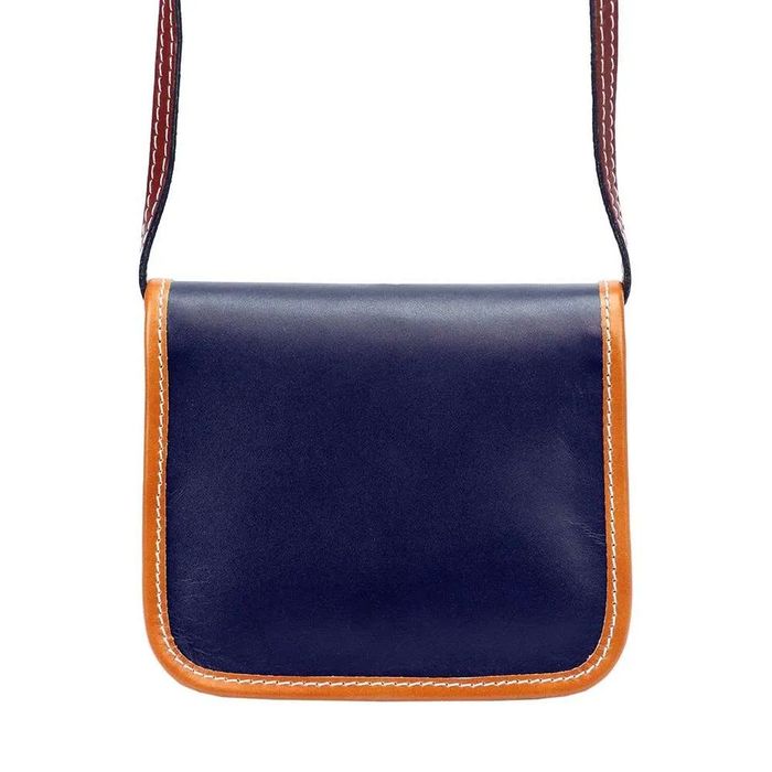 damska torebka skórzana gregorio brąz + granat