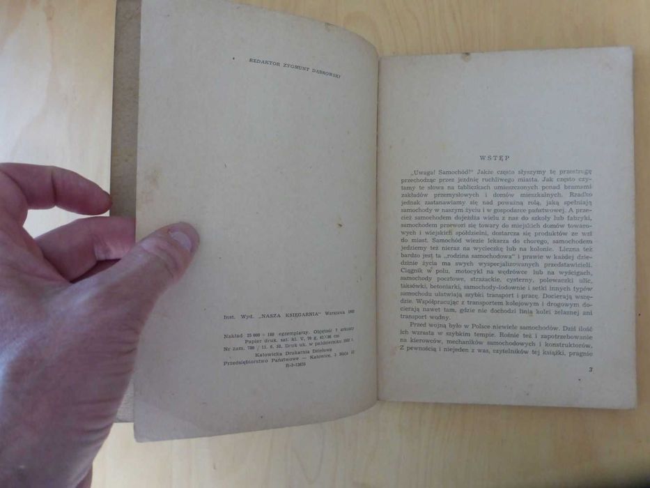 Modele samochodów. J.K. Janowski Biblioteka Młodego Technika 1952 PRL