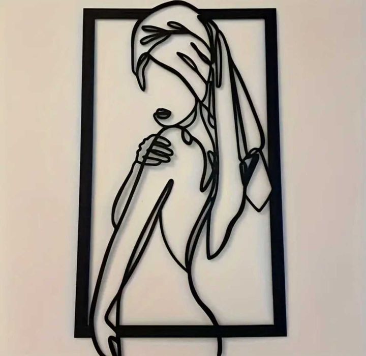 Metalowa dekoracja ścienna Obraz kobiety dekoracja