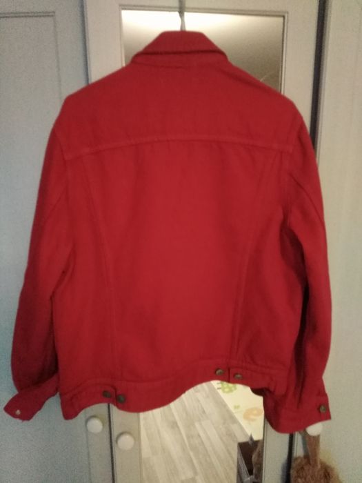 Kurtka czerwona jeansowa dzinsowa h&m