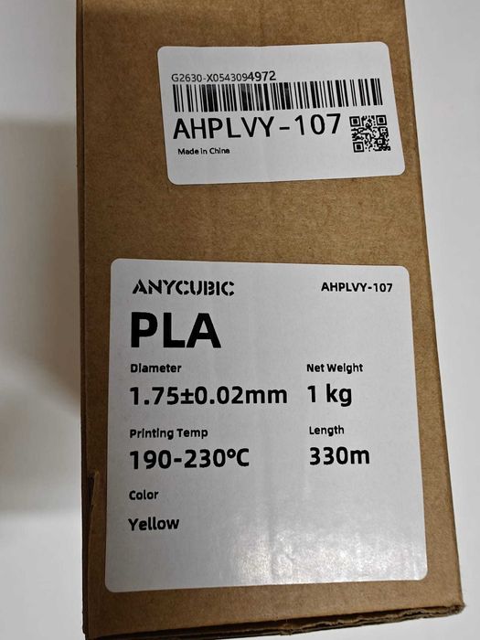 Filamento PLA Anycubic Original  - AMARELO – Disponibilidade Imediata!
