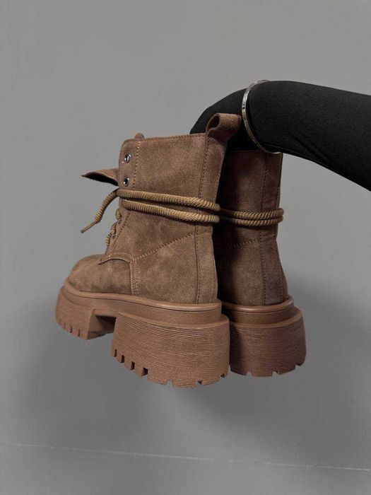 зимові чревики Miu Miu Boots Brown premium з хутром