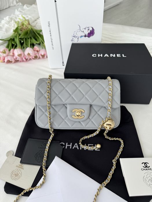 Сумка Chanel сіра, молочна, чорна, бургунді, шоколадна