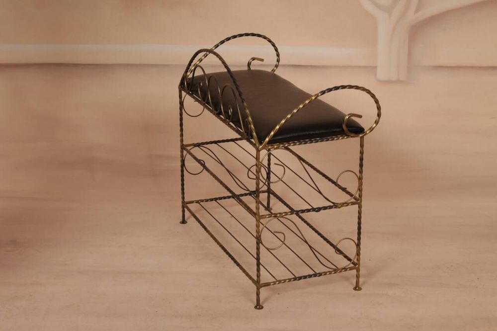 Банкетка с полками для обуви, банкетка кованая, пуф, подставка, полка