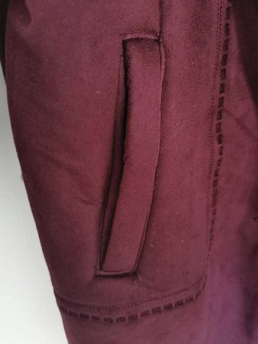 Casaco bordeaux unissexo, imitação camurça