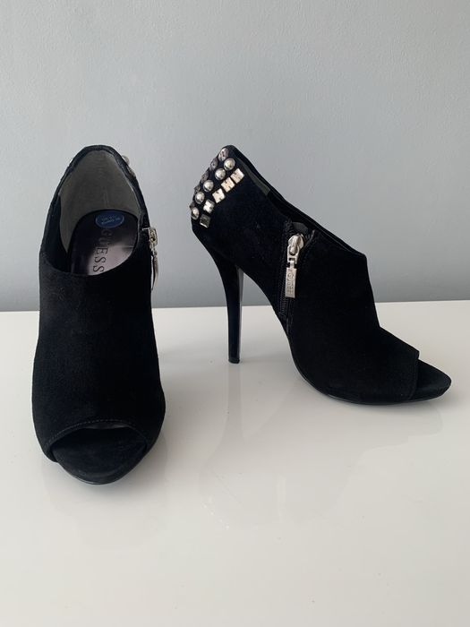 Guess open toe czarny zamsz 36/37