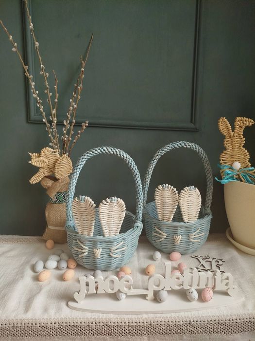 Кошики зайчики. Дитячі кошики. Великдень