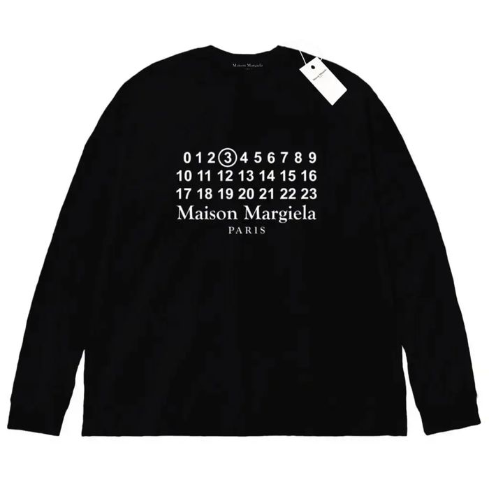 Лонгсліви Maison Margiela Logo Мейсон Маржела чорні і білі