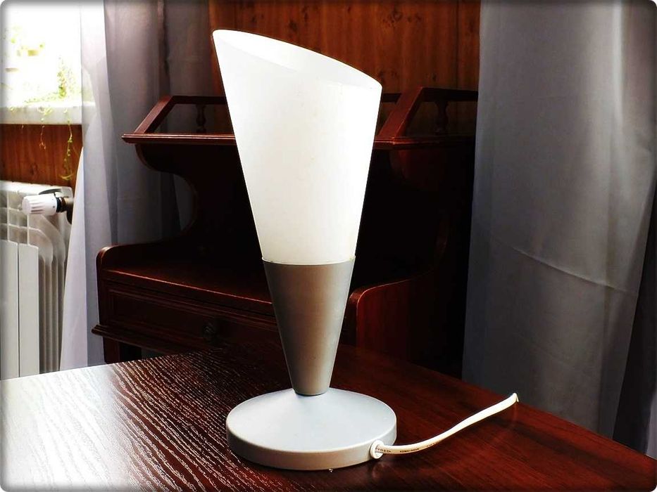 Lampa / Lampka stołowa / nocna Kryolit IKEA Biała Space age PRL