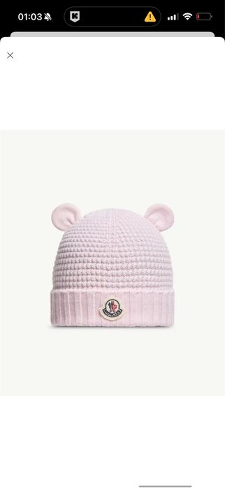 Дитяча шапка Moncler рожева