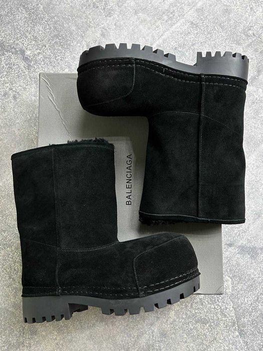 BALENCIAGA ALASKA High Fur Boots black ботинки чоботи чорні сапожки