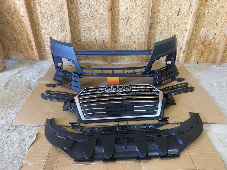 Бампер передний в сборе S-Line BLACK Audi Q7 4M 2016 2018 2019 ауди