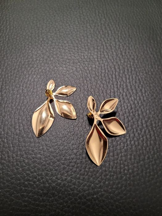 Złote kolczyki listki 4cm  Asos Nowe