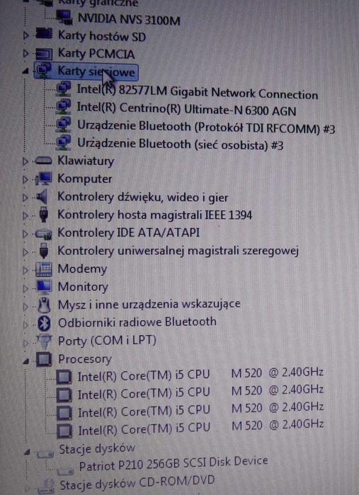 Laptop HP Elitebook 8440p i5 , 8Gb ram , SSD 256