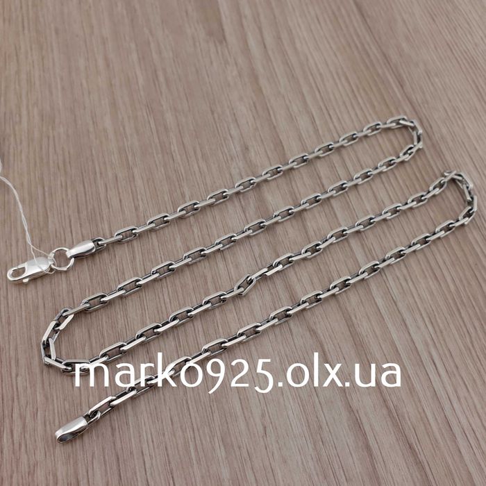 Срібний ланцюжок чоловічий на шию якірне плетіння, срібло 925