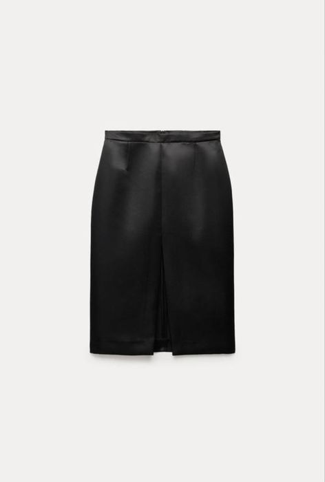 Zara миди  юбка из атласа