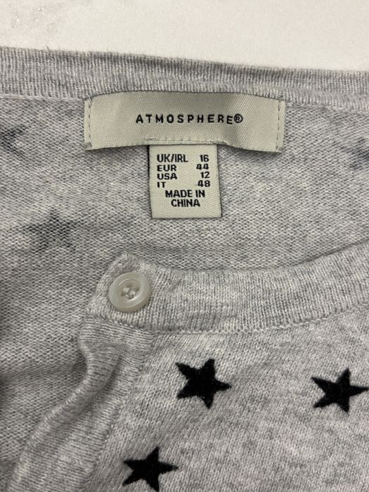 kardigan modadamska gwiazdki szary sweter wiosna