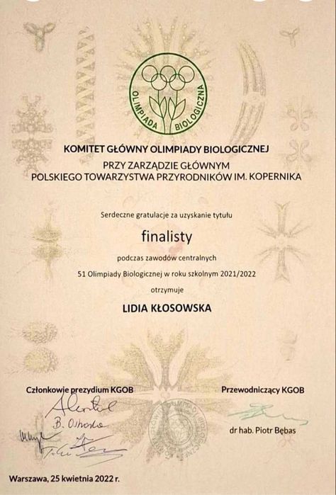 KOREPETYCJE Z BIOLOGII – olimpiada | matura | konkursy