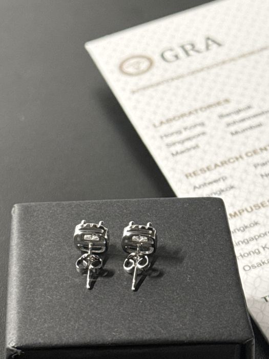 Kolczyki moissanite VVS1 5 mm 0.5 karata