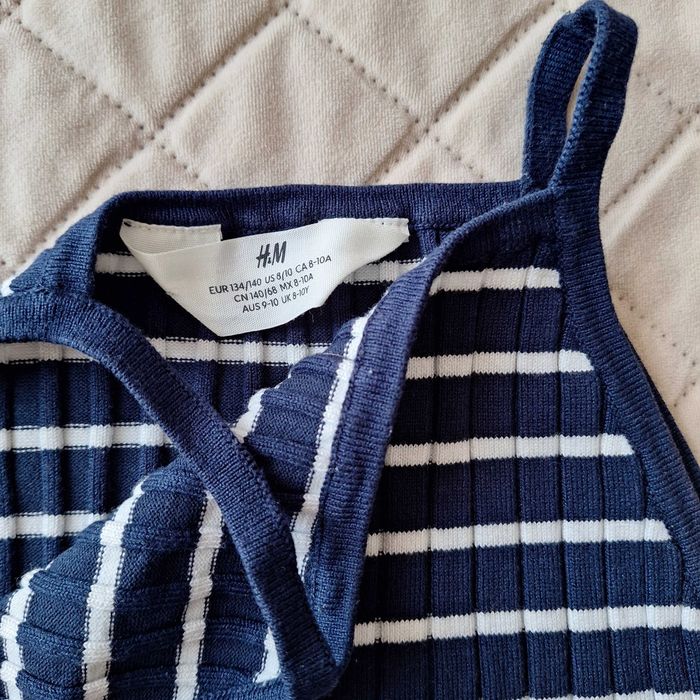H&M dzianinowy top na ramiączkach r.134/140