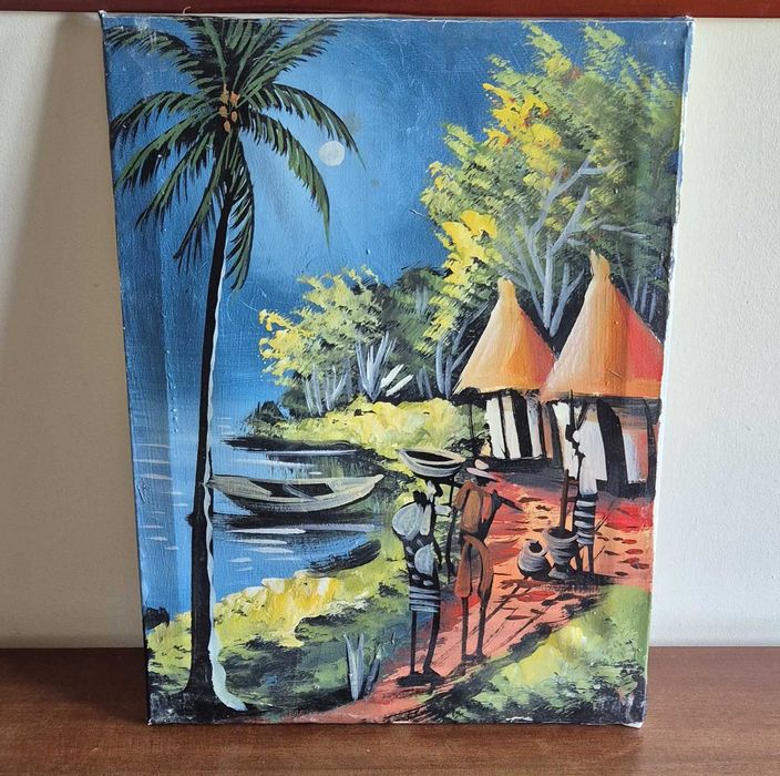 Tela pintada à mão Moçambicana - Original de Moçambique