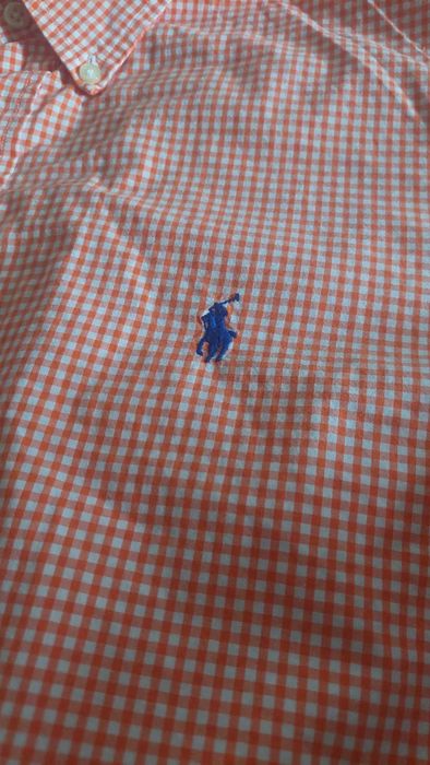 Camisa Polo Ralph Lauren L Laranja Xadrez